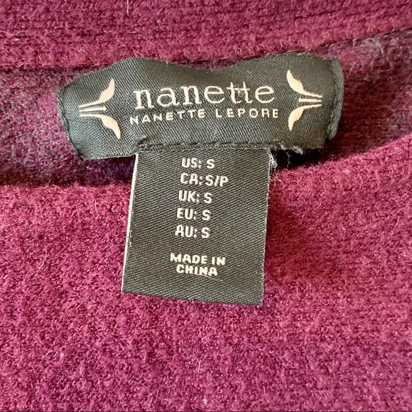NANETTE LEPORE Wool Blend Contrasting Cuff Zippered Hem Sweater—SZ. Small - Picture 8 of 11
